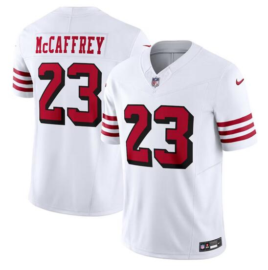 Youth San Francisco 49ers #23 Christian McCaffrey New White 2023 F.U.S.E. Vapor Untouchable Limited Stitched Football Jersey